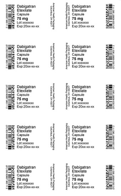 75 mg Dabigatran Etexilate Capsule Blister.jpg (75 mg Dabigatran Etexilate Capsule Blister)